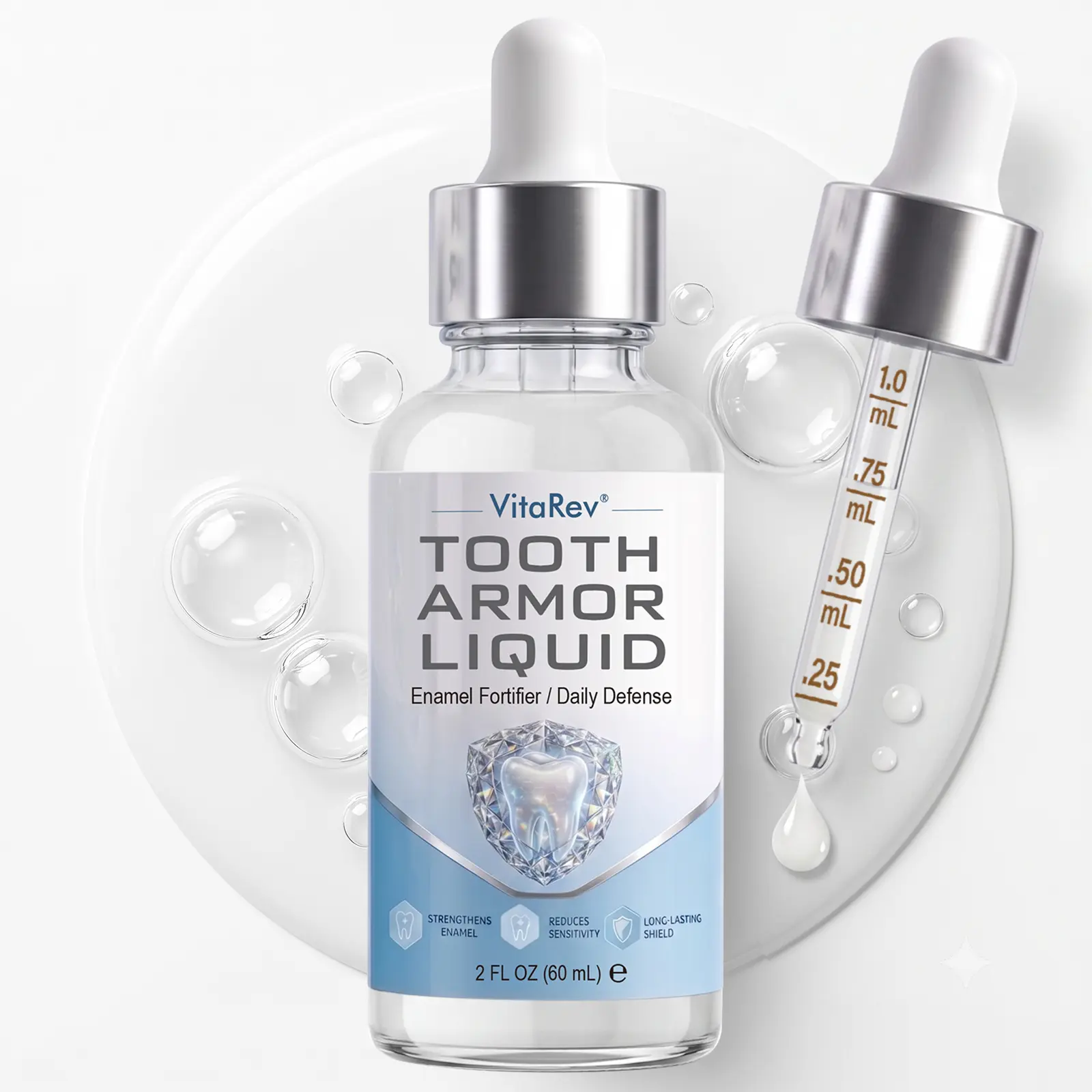 60ml Tooth Armor Liquid, Daily Teeth Surface Coating Oral Serum, Supports Enamel Repair & Protection, Mild Protective Barrier for Sensitive Teeth