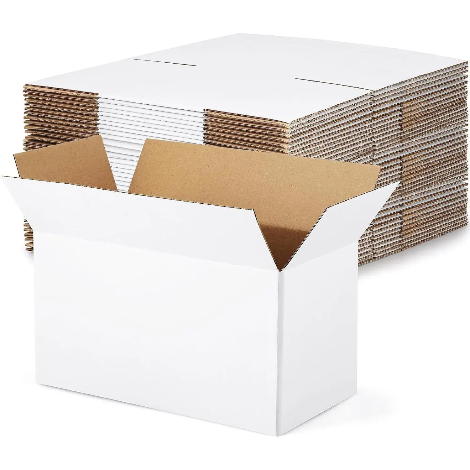 11x6x6 Small Shipping Boxes 30 Pack, White Corrugated Cardboard Mailers for Small Business Packaging & MailingGift