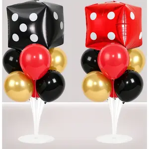 Ultimate Casino Theme Party Decor: 2 Sets of Dice Foil Balloon Stand Kits |   Ideal Table Centerpieces for Game Nights, Bunco Parties, Birthdays & Proms