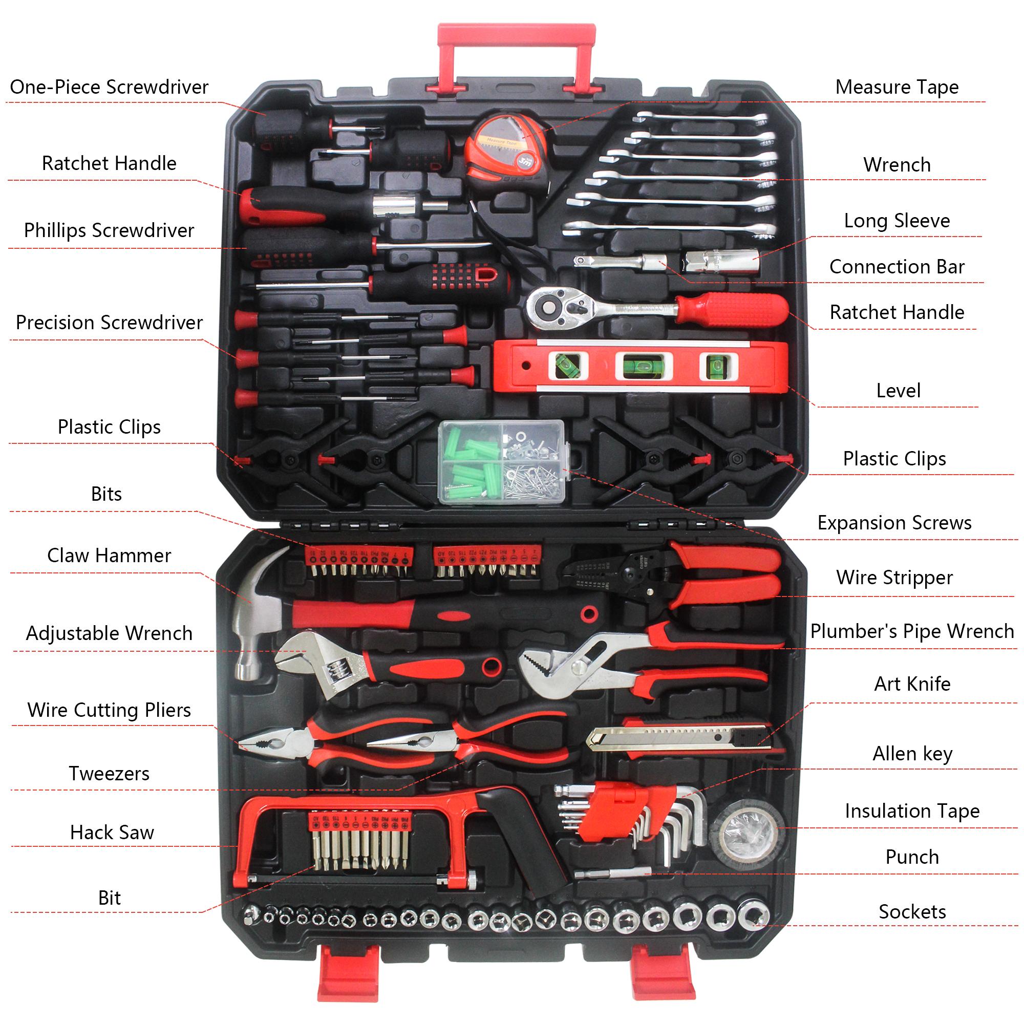Black Hand Tool Box with Toolset 238Pcs - TikTok Shop