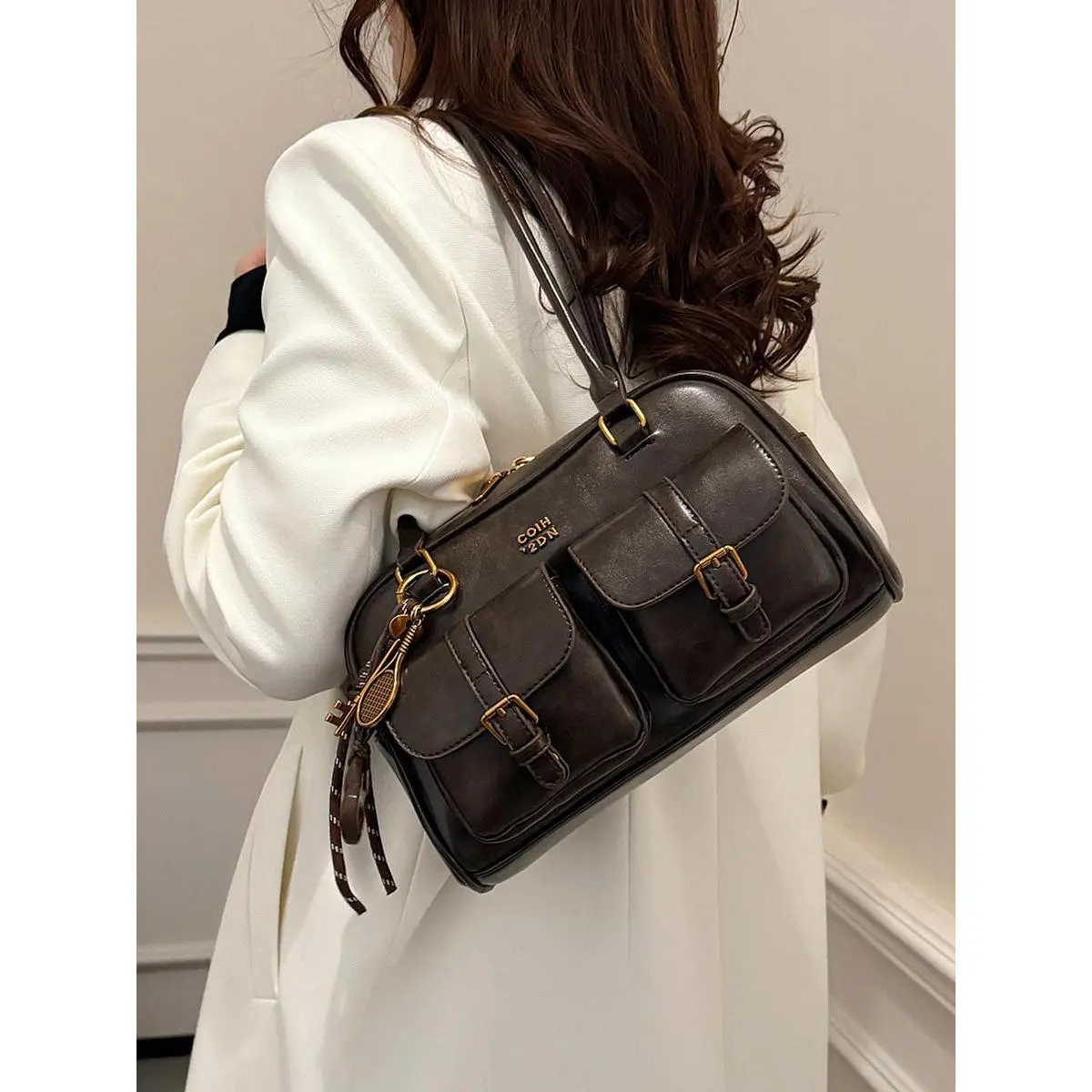 Women's Elegant Solid Color Shoulder Bag, Fashionable Pu Leather Bag for Daily Used, Casual Trendy Versatile High-quality Daily Commuting Bag
