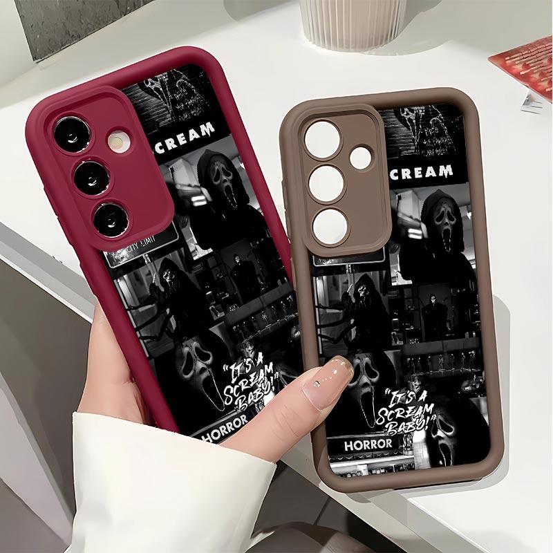 Ghost faces Realm Soft&Flexible TPU Silicone Phone Case For Galaxy S26 Ultra S25 Edge S24 FE S23 S22 S21 Plus A13 A14 A15 A16 A17 A33 A34 A35 A36 A52 A53 A54 NOTE20 Durable|Shockproof|Full Camera Protection|Anti-Fingerprint