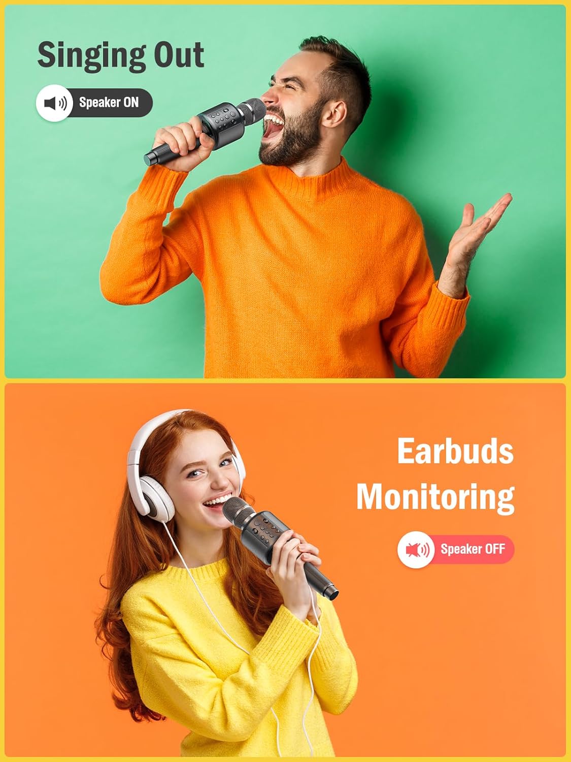 Karaoke Microphone, Built-in Loud Speaker for 10H Playback, Add Reverb/Duet Mode/Earbuds , Portable Karaoke Machine for Entertainment & Singing Practice (Black&Red) Karaoke Microphone, Built-in Loud Speaker for 10H Playback, Add Reverb/Duet Mode/Earbuds , Portable Karaoke Machine for Entertainment & Singing Practice (Black&Red)