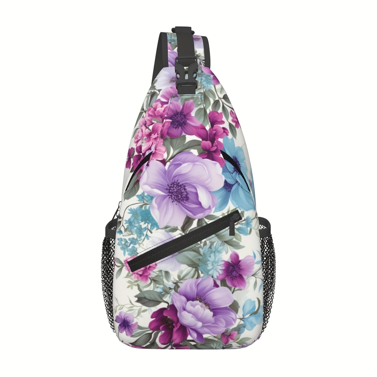 Crossbody Chest  Hiking Blooming Flowers Shoulder  Folding Large Capacity Fashion Durable Can Be Used For Shopping, Work, Leisure Travel Beach  Fishing  Travel Accessories Must Have  For School Back To School Christmas Gifts bag backpack