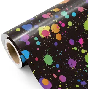 WRAPAHOLIC Glow Party Wrapping Paper Roll - Mini Roll - 17 Inch x 16.5 Feet - Bright Neon Wrapping Paper for Glow Party, Black Light, Birthday, Baby Shower