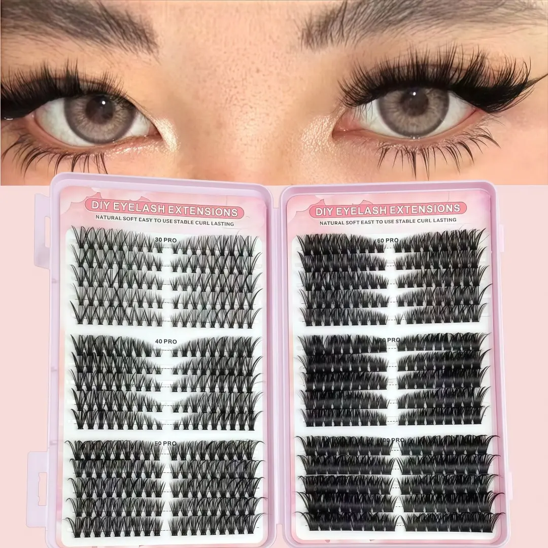 Light Asian European Style Wild Rose Cat Eye Lashes, Large Capacity Segmented False Eyelashes, Volume Mascara Book, Natural Look
