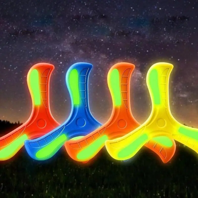 3-Pack Soft Foam LED Light-Up Boomerang - Engaging 3-Leaf Design, Dynamic Flight Pattern, Kids Outdoor Play, Children Development, Stress Relief Classic Novelty Toy for Kids & Adults, Engaging Three-Leaf Design
