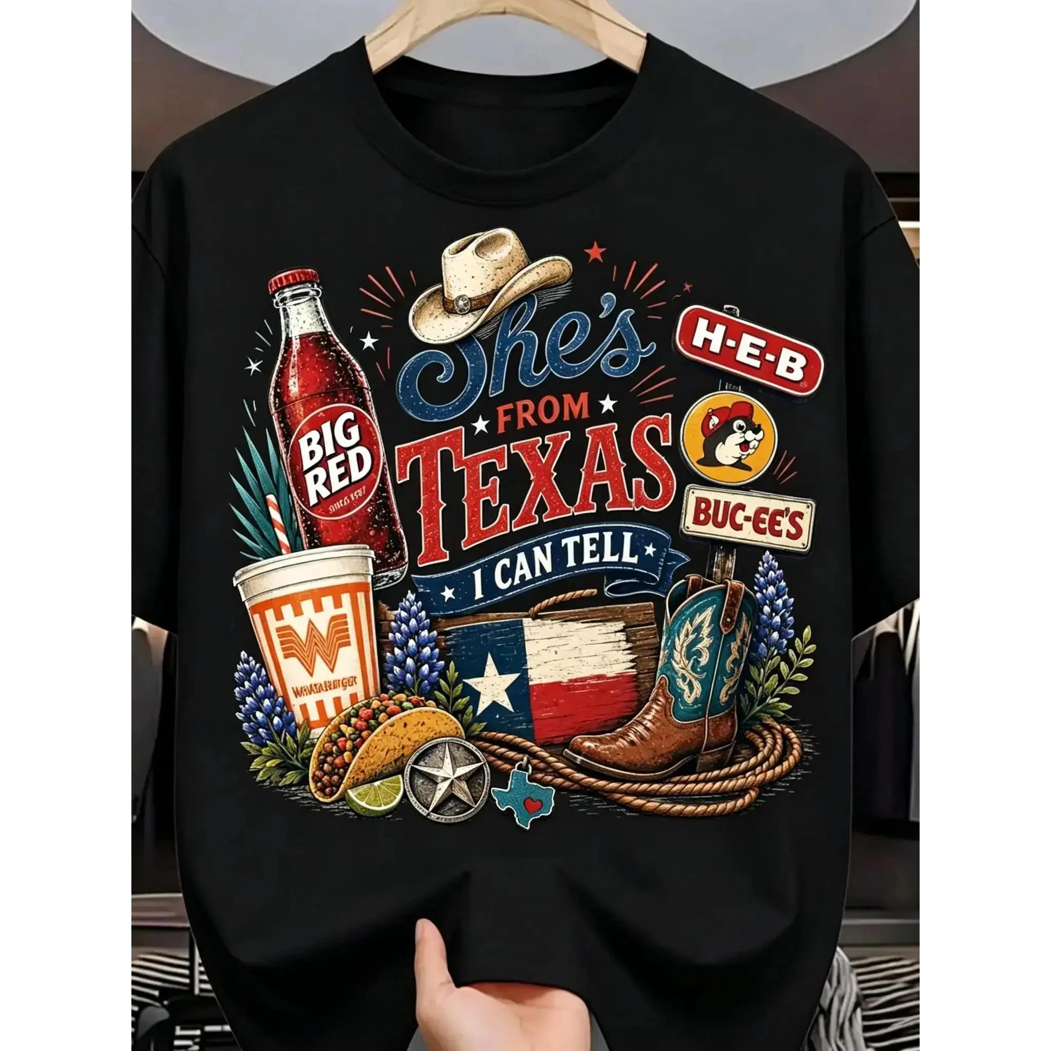 She's From Texas Big Red Shirt, She is From Texas I Can Tell Shirt, Girly Western Texas Shirt, Texas Girl Western Shirt, Gift For Her, Womenswear