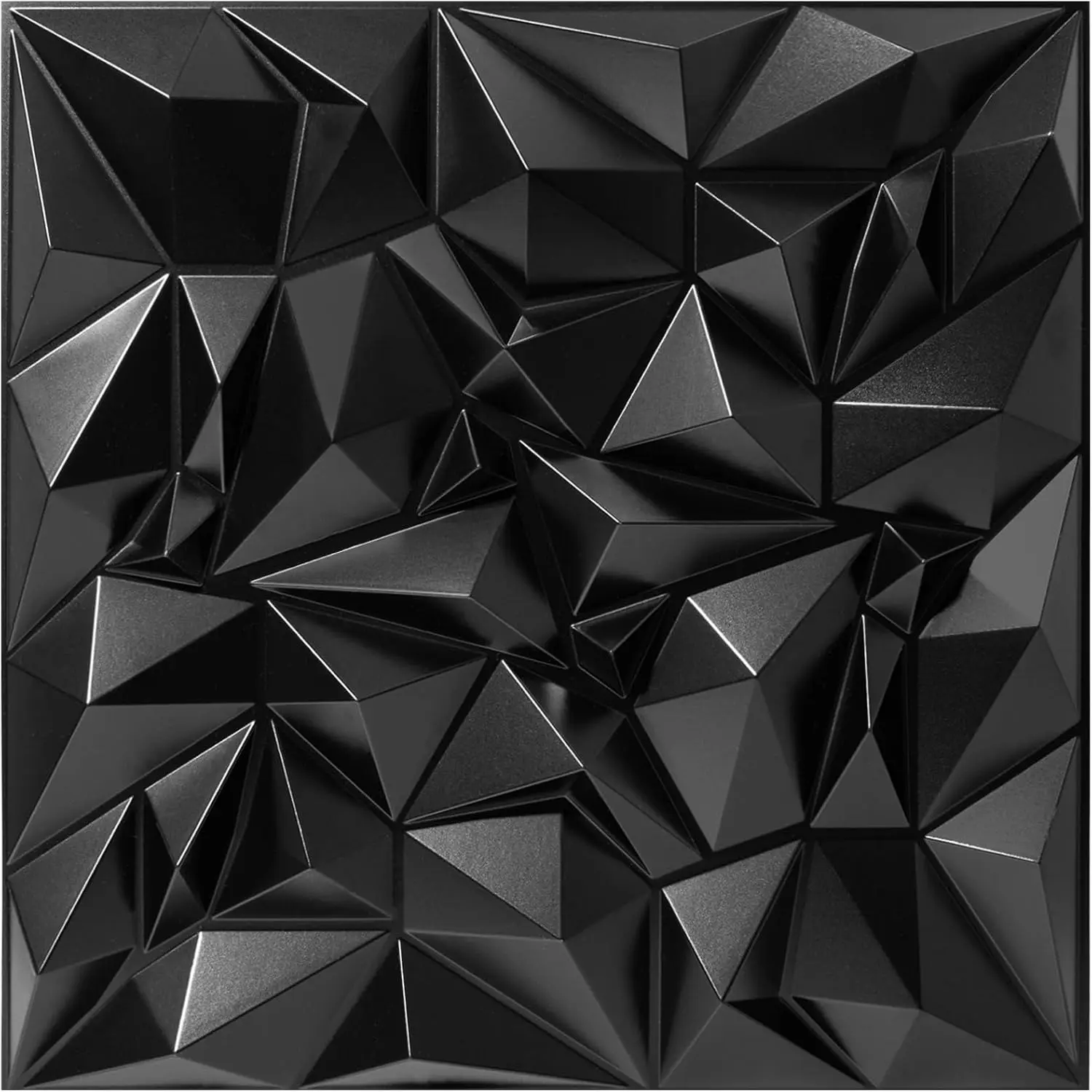 Acoustic Sound Diffuser Panels, 19.7 X 19.7 X 1 inches 12 count Black PVC Plastic  Wall Panel, Recording Studio Acoustical  Diffusion panel, Art Decorative Ceiling Tiles