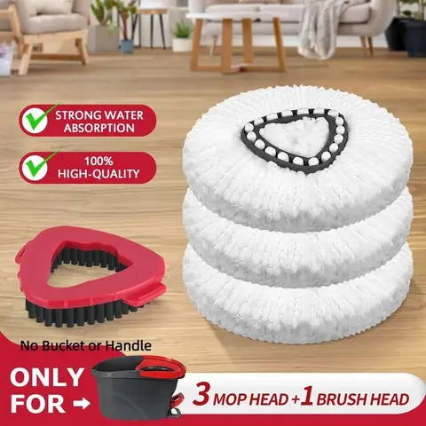 For O-Cedar EasyWring 1 Tank System Only Mop Head & Scrub Brush Spin Mop Refill Bucket & Handle NOT Included Mop Replacement Heads Perfect Suitable For All Floor Type Spin Mop Replacements Mop Accessories