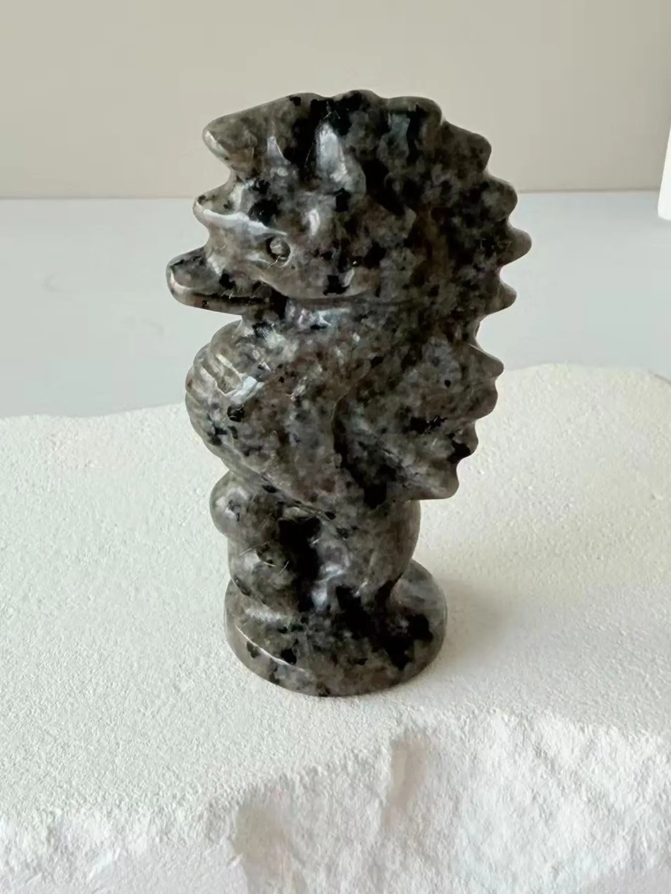 Flame Stone Seahorse Sculpture, Handcrafted Vintage Unique Healing Decor, Energy Balancing Crystal for Collectors, Gift for Crystal Lovers