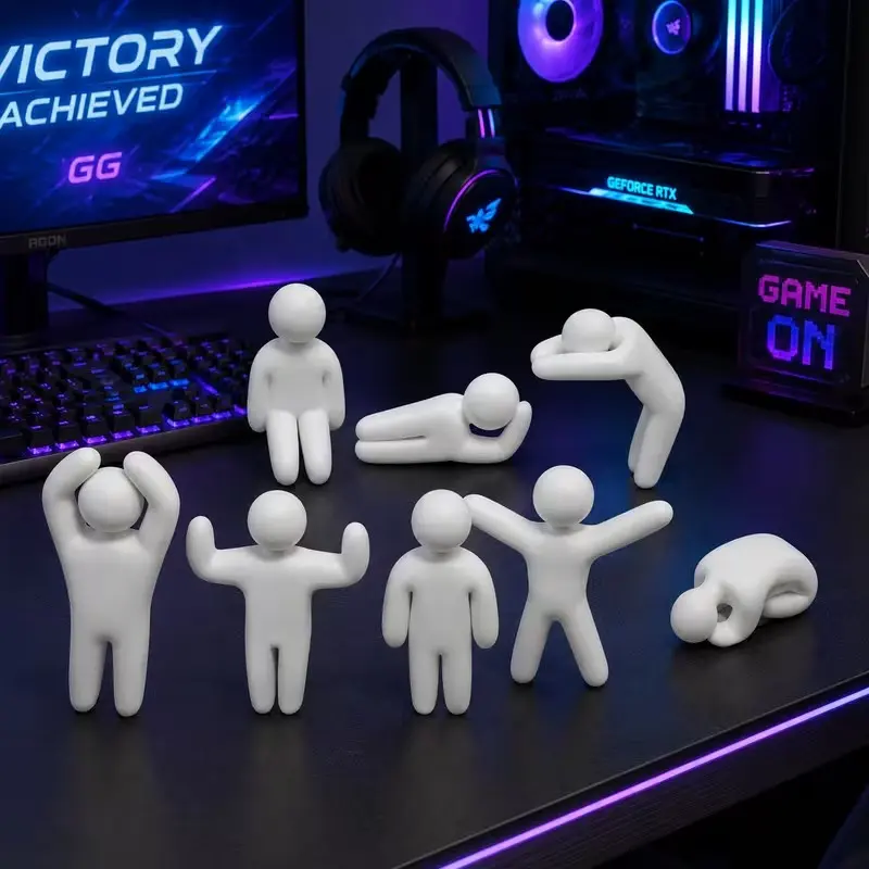 DIY Chameleon Character Model Kit, 3D Printed Blank Toy Models, Customizable Art Craft Set, 8 Pieces, Ideal for Gamers, Kids, Enthusiasts