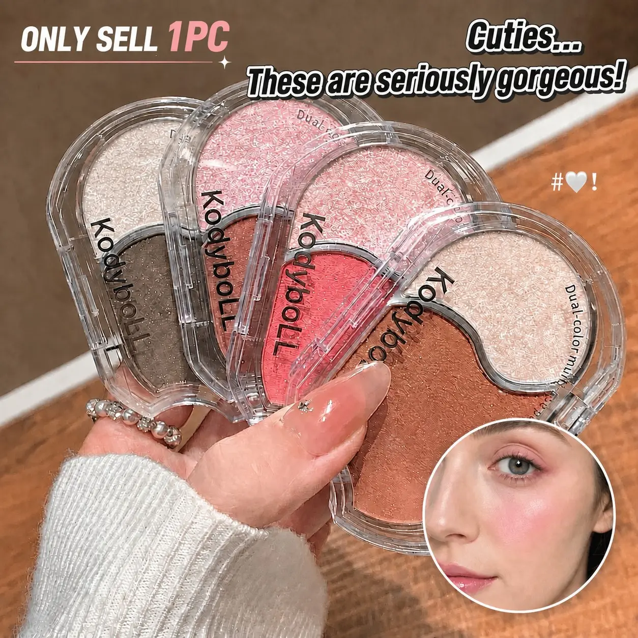 Dual-Color Multi-Purpose Powder, Pottery Texture, Clearing Skin Tone, Natural Whitening Makeup, Enhances Complexion, Beauty Essentials