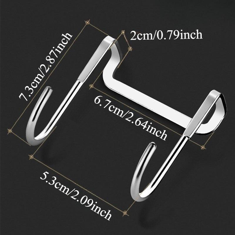 Heavy-Duty Wall Mount Hooks, No Drill Adhesive Hangers for Kitchen Bathroom Office, Rustproof Double Hooks for Utensils Keys Decor, Door & Cabinet Storage Solution