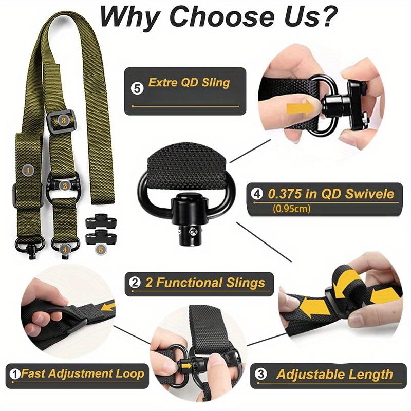 Professional Multi-Purpose Tactical Carry Strap - Adjustable 2-Point System with Quick-Release Buckles & Reinforced Mounting Straps