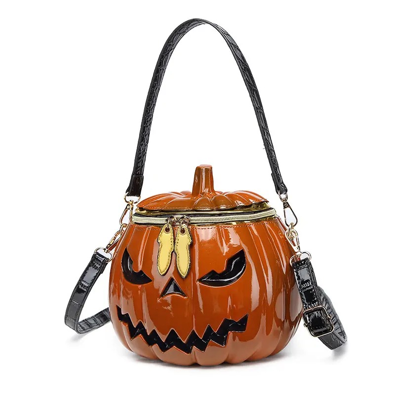 Pumpkin Crossbody Bag – 3D Pumpkin Crossbody Bag – Quirky Halloween Purse for Party & Daily Use