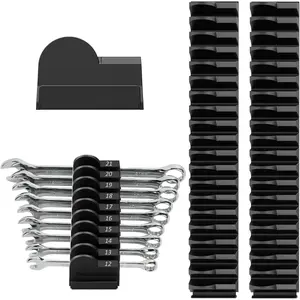 52 pcs Modular Wrench Organizers  Tool Drawers - Wrench Rack with Metric&SAE Labels, Perfect Tool Storage Holder. Gift  Father and Boyfriend (Black)