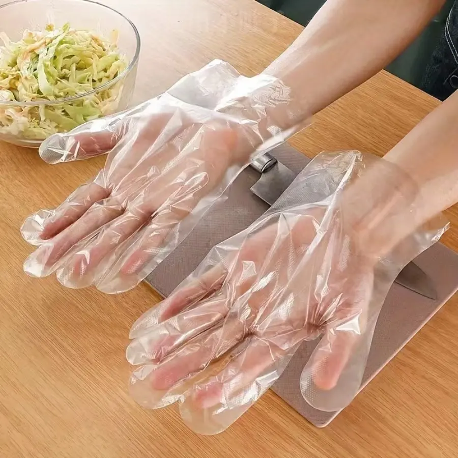 100/200 Pairs of Transparent Disposable Gloves, Film Gloves, Multi-purpose Kitchen Supplies