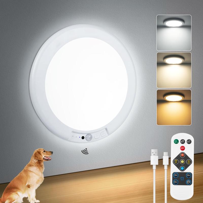 Battery Powered Ceiling Light With Remote Control Rechargeable Motion ...