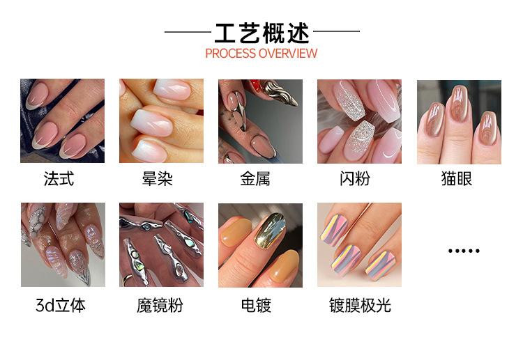 European and American Hot-Selling Marble Crack Wearable Nails Medium Short Almond Fake Nails 3D Flower Wearable Nail Tips Wholesale