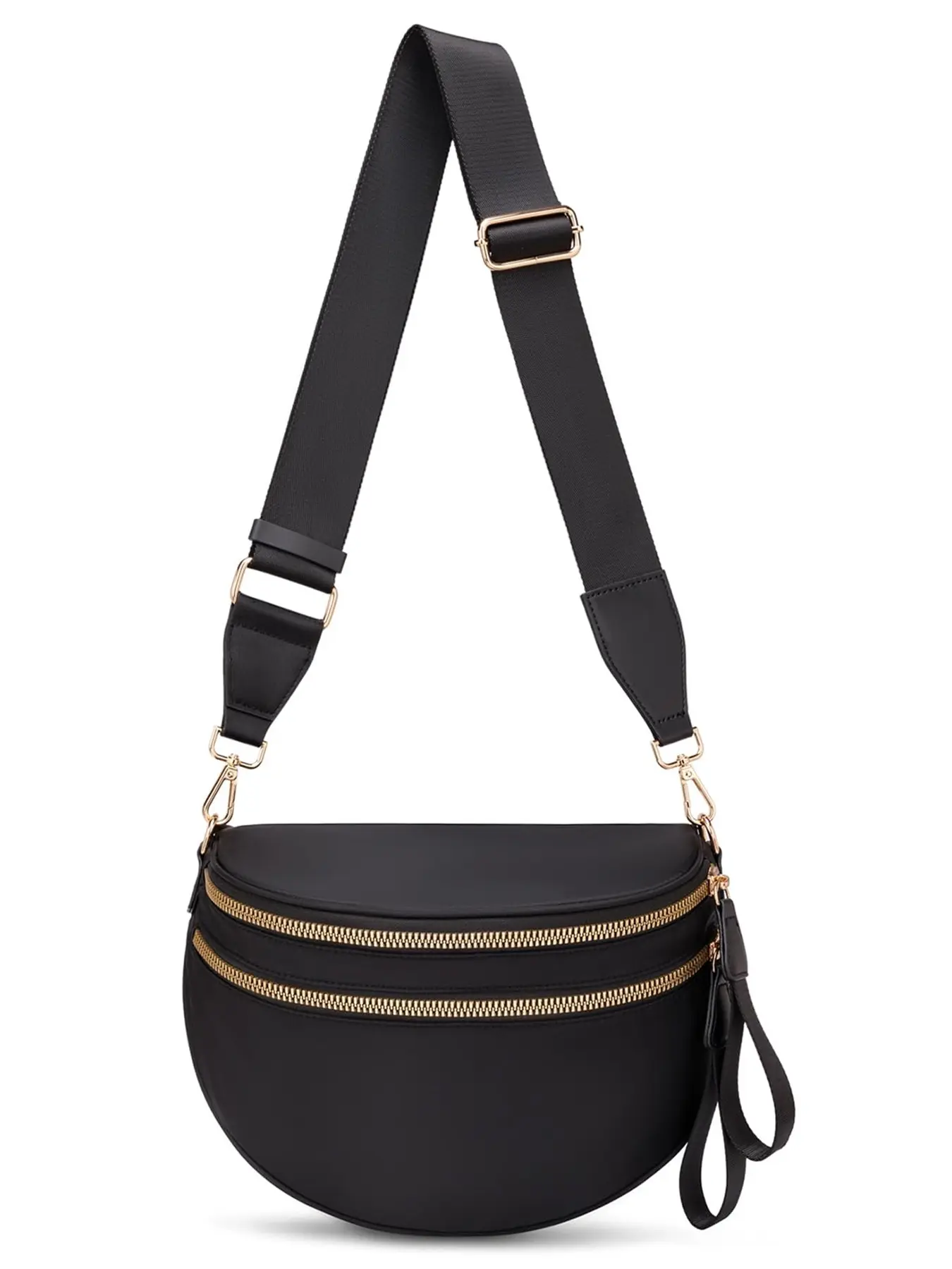 New Women's Crossbody Waist Bag, Vintage Dual Zip Design, Adjustable Shoulder Strap, Saddle Bag, Fashionable Ladies' Backpack