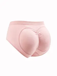 Women's Plain Color Butt Lifter Briefs, with Inserts and Pads, Shaping Triangle Panty, Suitable for Daily Casual Wear