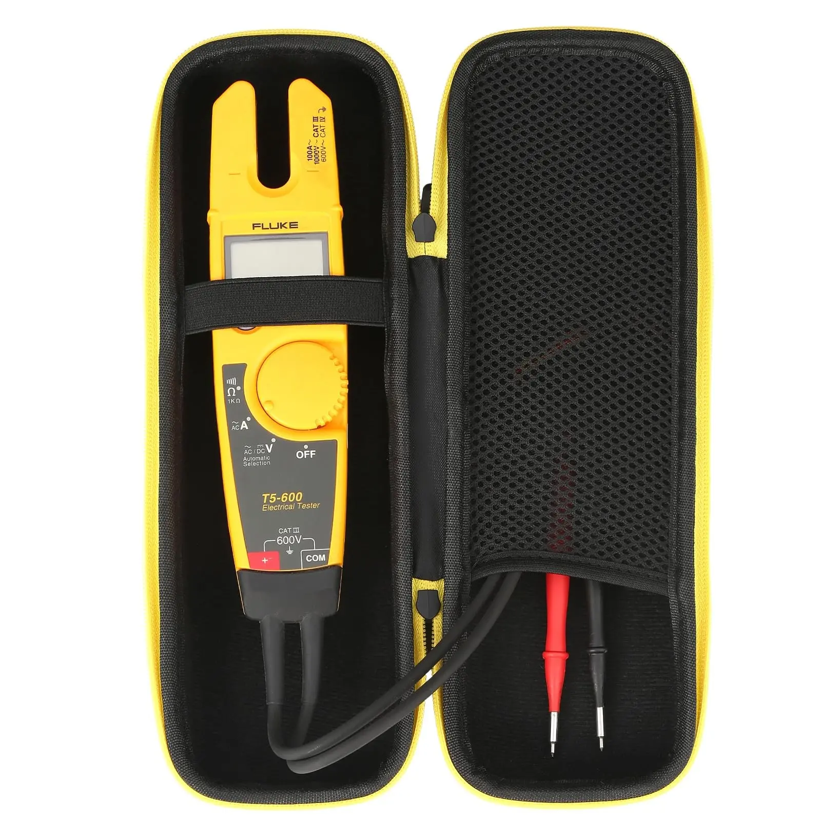 Tool Storage Case Compatible for Fluke T5-1000/ T5 600/ T6-1000/ T6 600 Multimeter Bag, Current Tester Meter Organizer Holder (ONLY BOX)