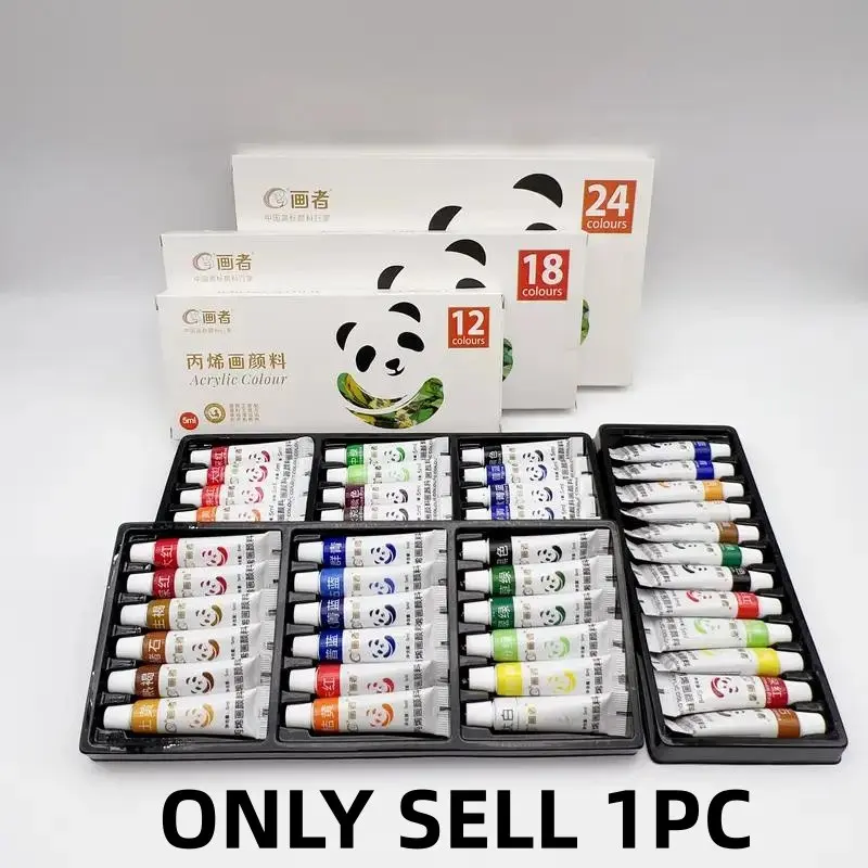 Acrylic Paint Set 12 Colors 5ml 0.18oz Tubes Professional Art Paint for Artists Students DIY Crafts Wall Fabric Decoration Multi Purpose