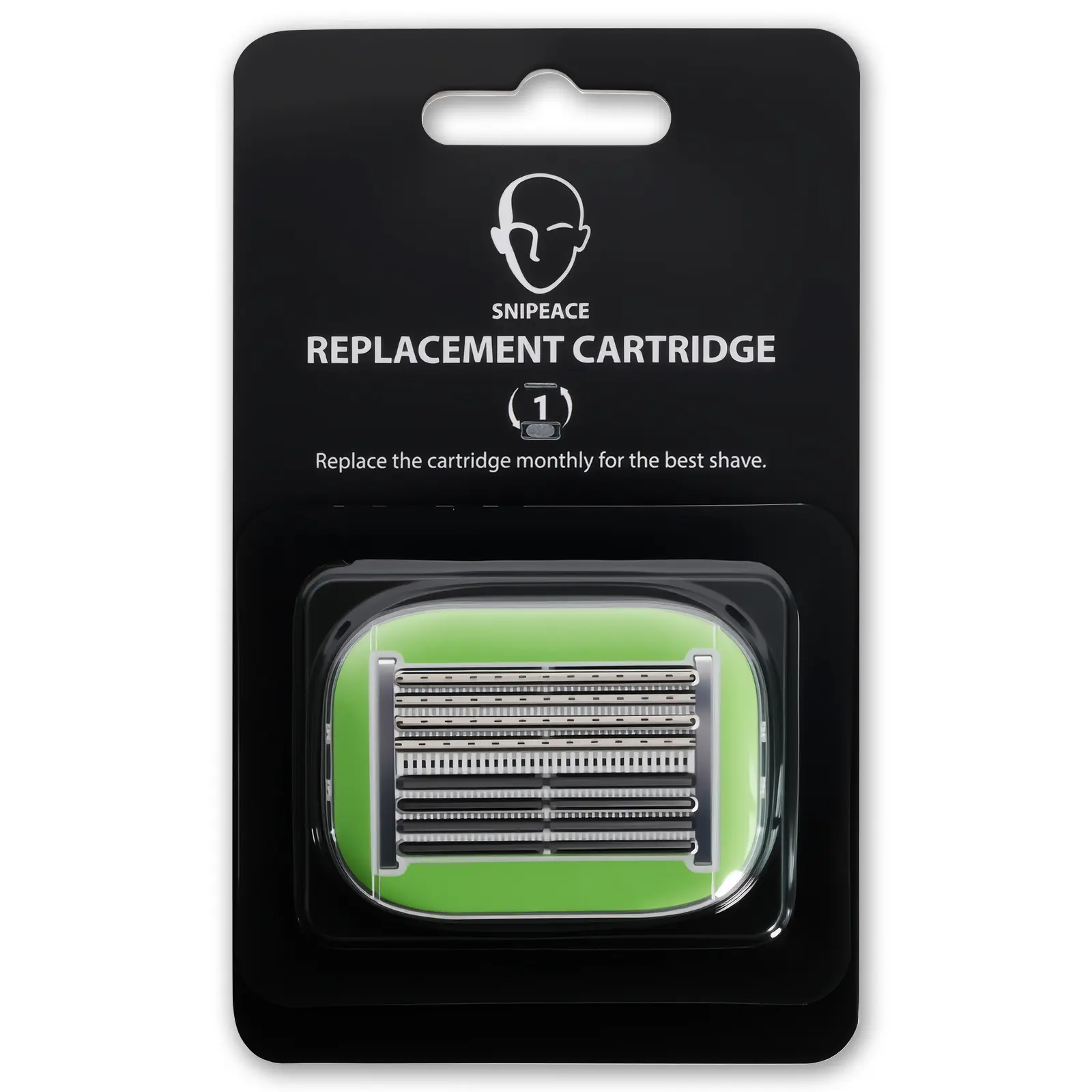 SNIPEACE Razor Replacement Cartridges (Refills Only, No Razor Handle), Head Shaver Blade Refills,  Dual-Directional 8-Layer Blade with Comb Anti-Scratch Design