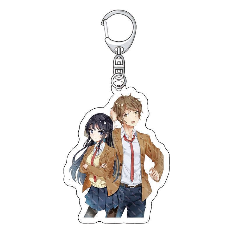 Hot Anime Rascal Does Not Dream of Bunny Girl Senpai Sakurajima Mai Cosplay Acrylic Keychains Accessories Fans Gifts