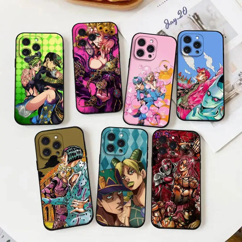JoJo's Bizarre Adventure Anime Durable Shockproof Soft Silicone Phone Case For iPhone 17 Pro Max,16,15,14,13,12,11 Pro Plus Air & Samsung Galaxy S26,S25,S24,S23,S22 Edge Ultra Plus FE - Birthday, Christmas Gift