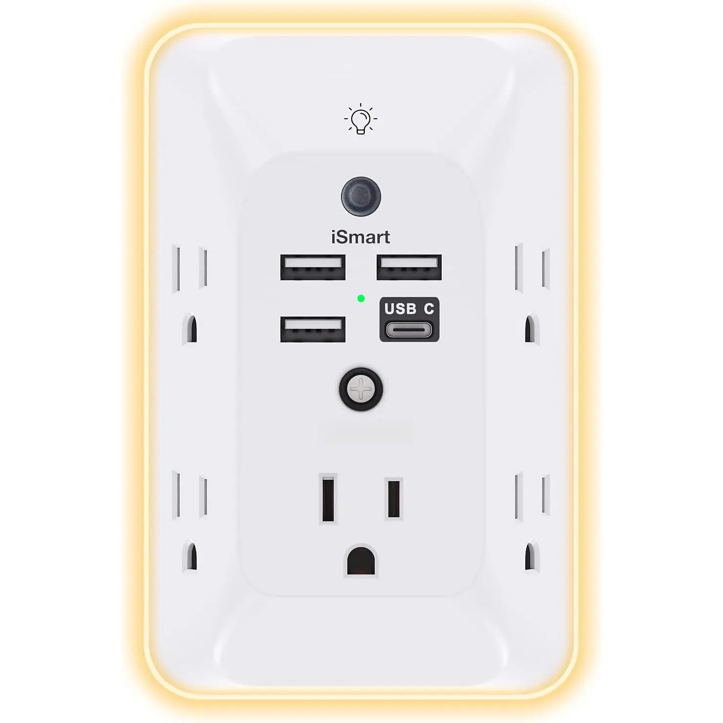 Outlet Extender with Night Light, Multi Plug Wall Outlet, Surge Protector |   Multiple Electrical Outlet Splitter Expander, 4 USB Ports (1 USB C) Wall Charger, Plug Extension Adapter for Home, Dorm, RV