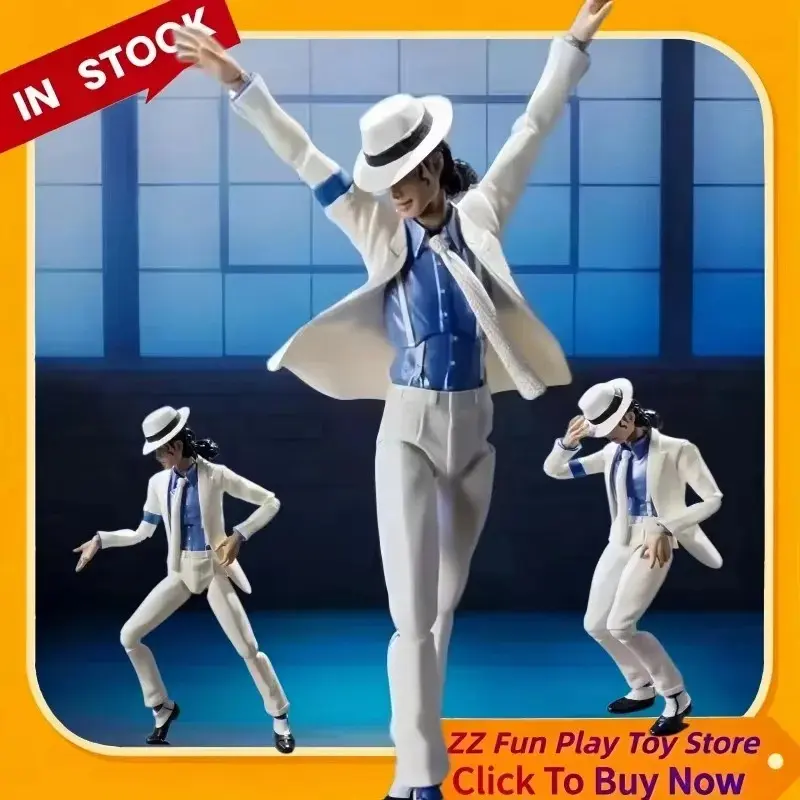 14cm Michael Jackson Action Figure Smooth Criminal Moonwalk Figure 45 Degree Tilted Dance Posture Collect Model Ornament Gifts