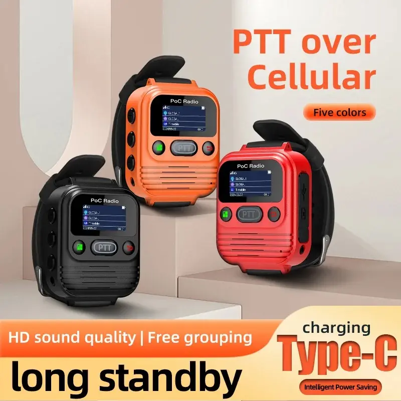 Handheld 4G LTE POC Walkie-Talkie - 2-Way Radio with Watch Strap for 5000KM Long-Range Communication