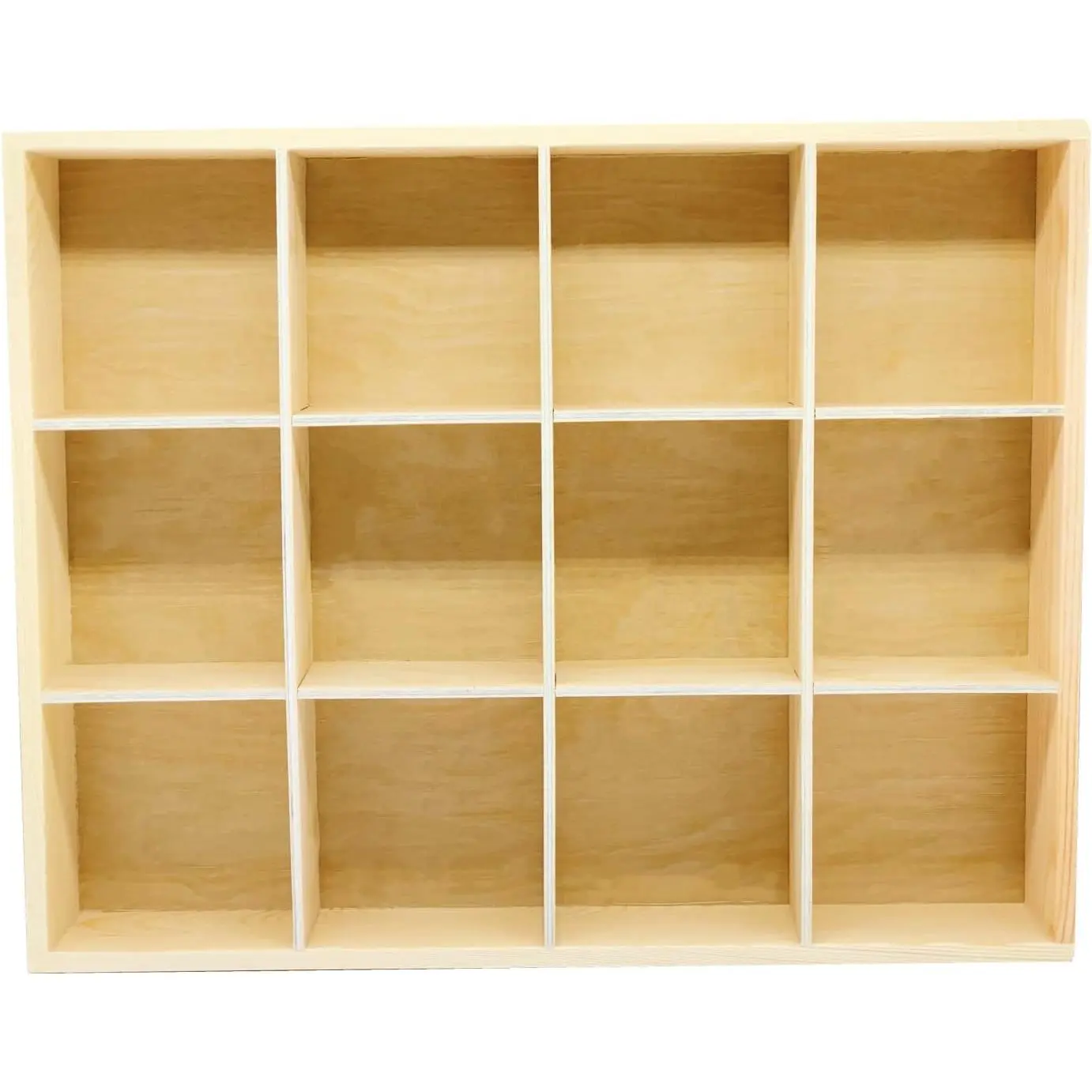 13.4''x10.6''x2'' Wooden Storage Divider Box  Display Box | Organization Tray Display Holder for Cards & Items Tabletop Drawer with 12 Compartments for  Craft Office Kitchen Storage