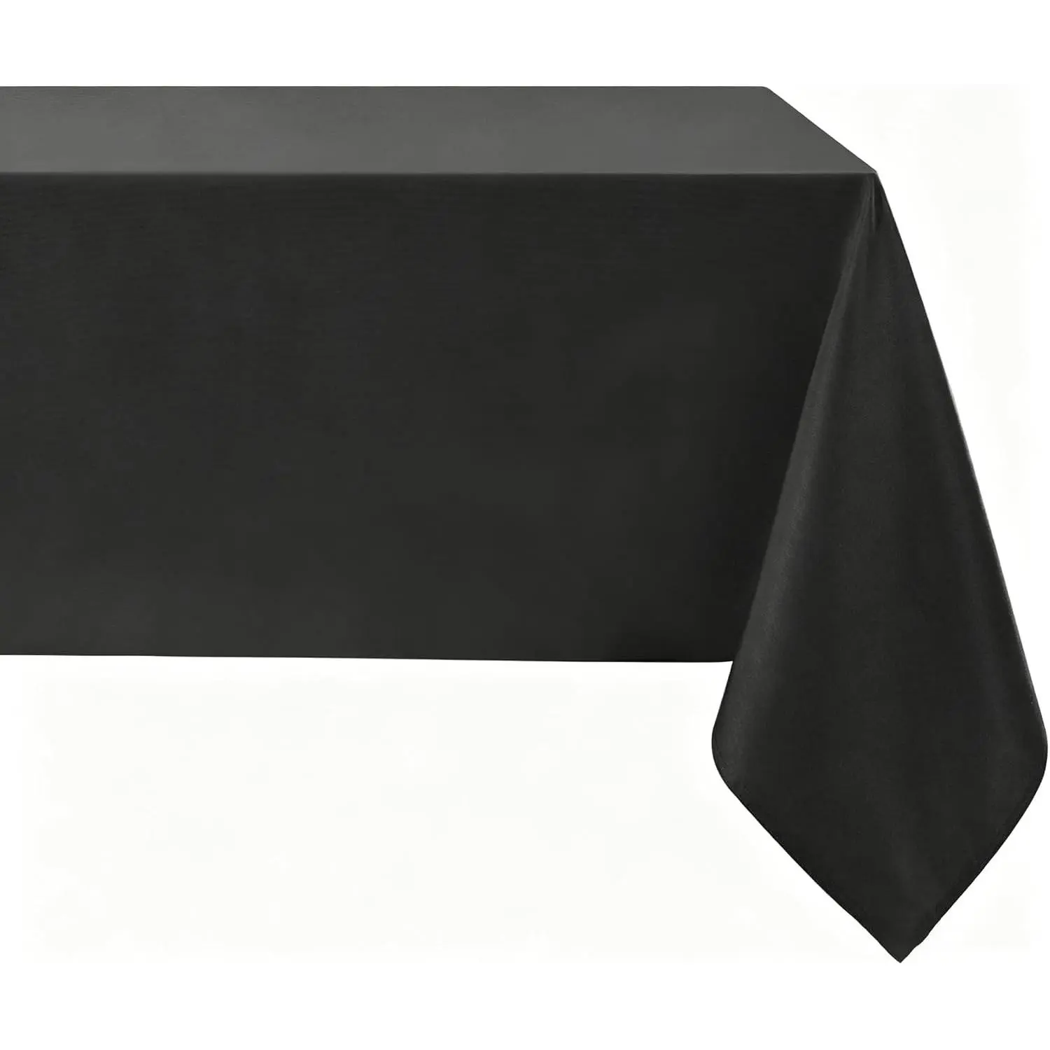 Rectangle Tablecloth, Waterproof Table Cloths Wrinkle Free Fabric Washable Polyester Table Cover for Dining Party Outdoor Camping Wedding - 60 x 84 inch, Black