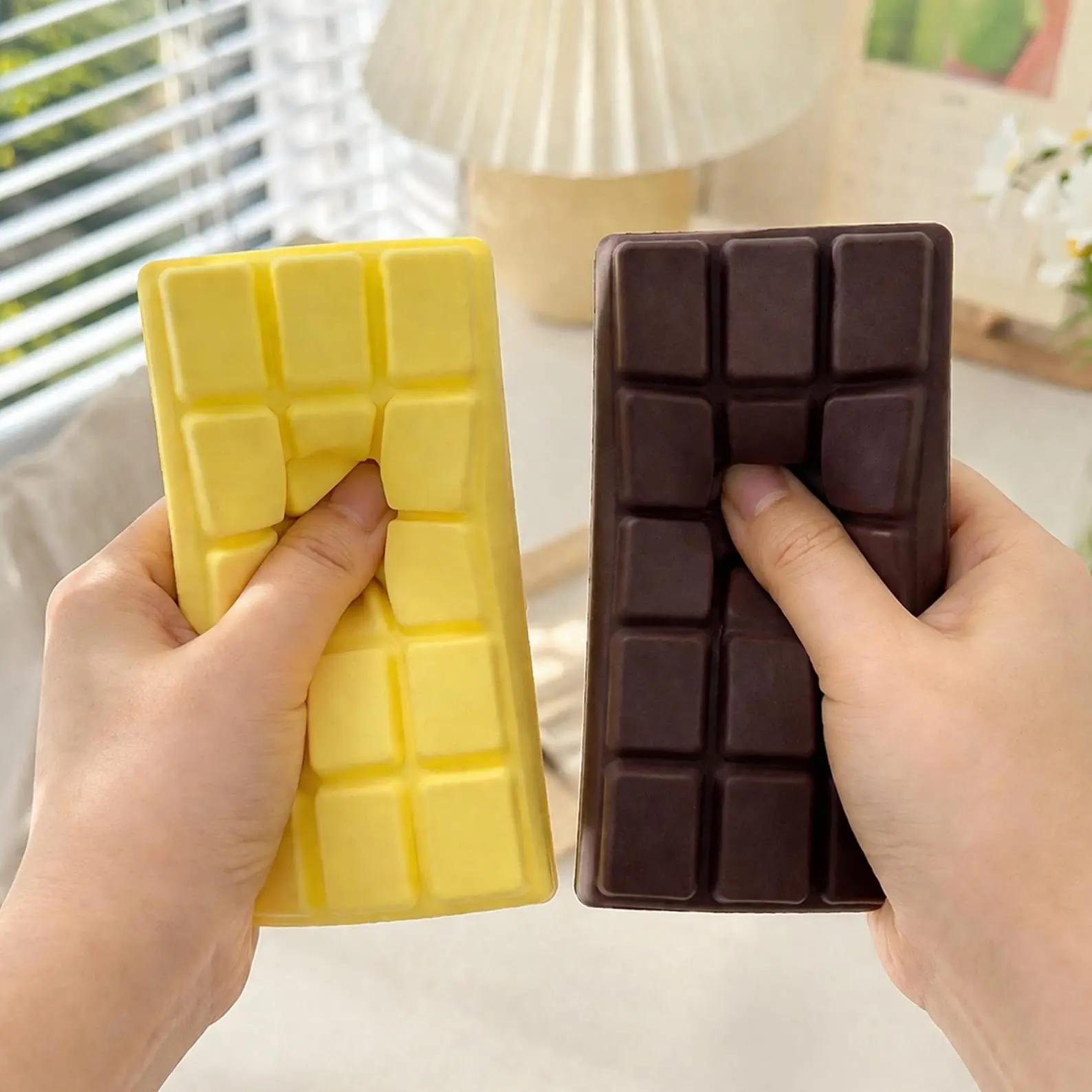 Chocolate Bar Squishy Toy, Slow Rising Squeeze Toy, Cute Food-Shaped Fidget Toy, Desk Decor & Fun Gift