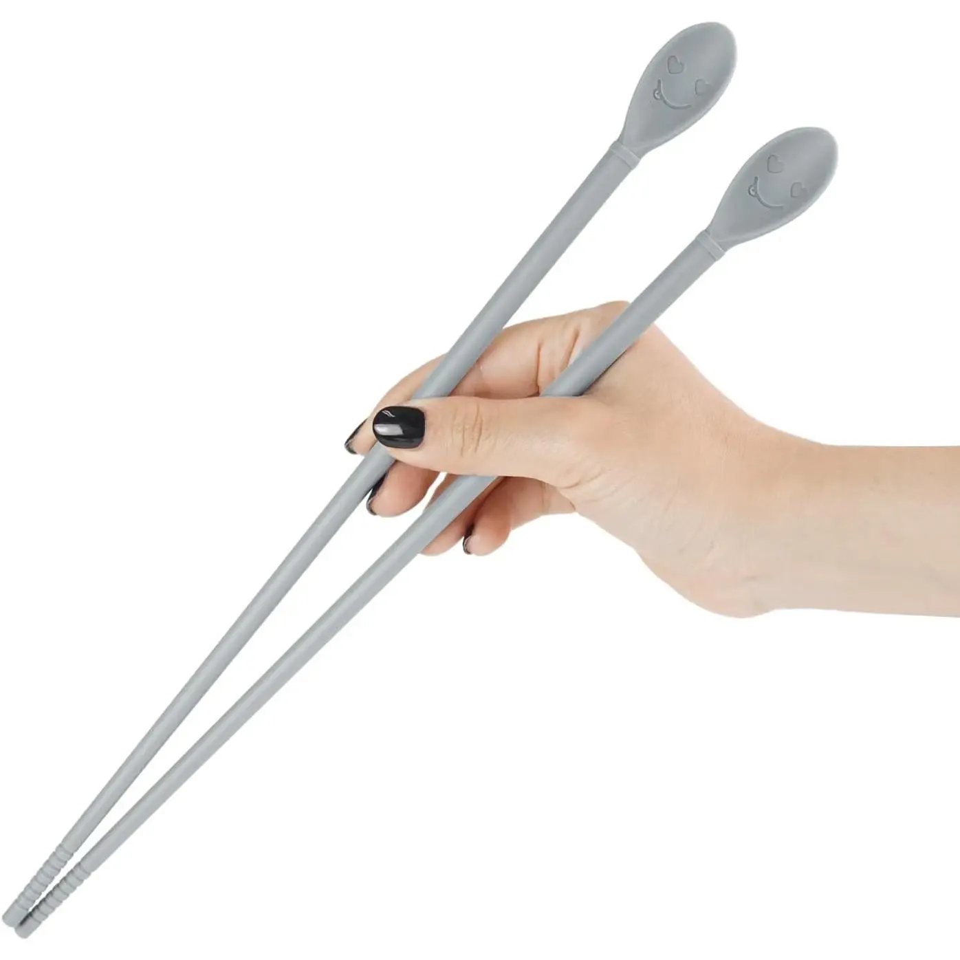 Carrotez Silicone Cooking Chopsticks, 1 pair - Cloud Grey | 12 Inches Long, Reusable, Heat Resistant, Non-Scratch, Gentle on Cookware