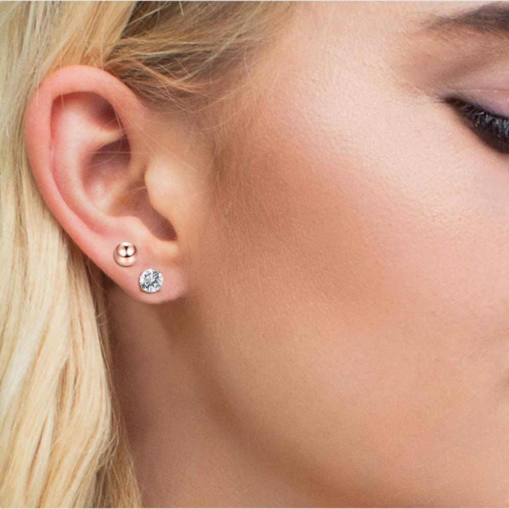 12 Pairs of Simple Anti-Allergic Earrings, Threaded Earrings, Surgical 316L Stainless Steel Perforated Stud Earrings Set, Suitable for Daily Wear 12 Pairs of Simple Anti-Allergic Earrings, Threaded Earrings, Surgical 316L Stainless Steel Perforated Stud Earrings Set, Suitable for Daily Wear