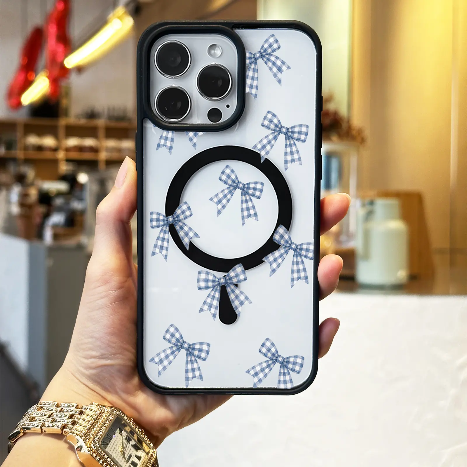 Red & Blue Ribbons phone case artwork