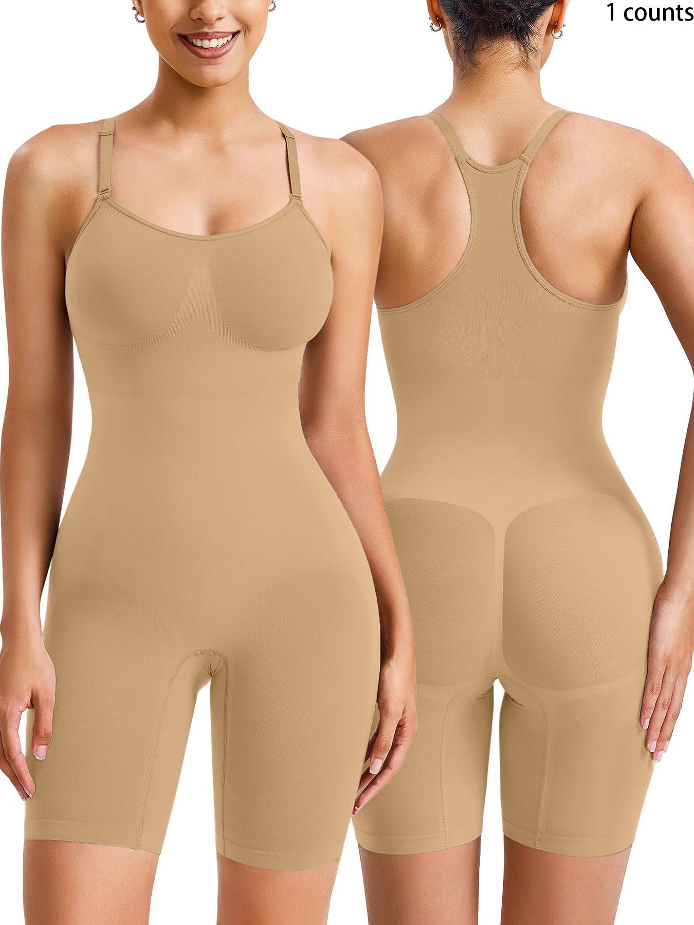 Women's Solid Color High Stretch Shapewear Bodysuit, Tummy Control Butt Lifting Shaper, Ladies Shapewear for All Seasons, Shapewear Body Suits