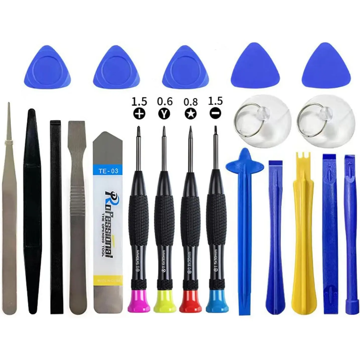 21- Set Opening  Tool  Set Multiple Functions Repair Tool Kit with Phillips Pentalobe Flat Triangle  Suitable for Repairing iPhones iPad Laptop