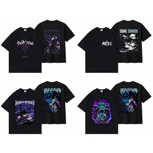 Anime Solo Leveling Fashion Oversized Cool INS Streetwear Crew Neck Pure Cotton Soft T-shirt Women Men Unisex Summer Comfortable and Stylish Items Holiday Gifts Father's Day