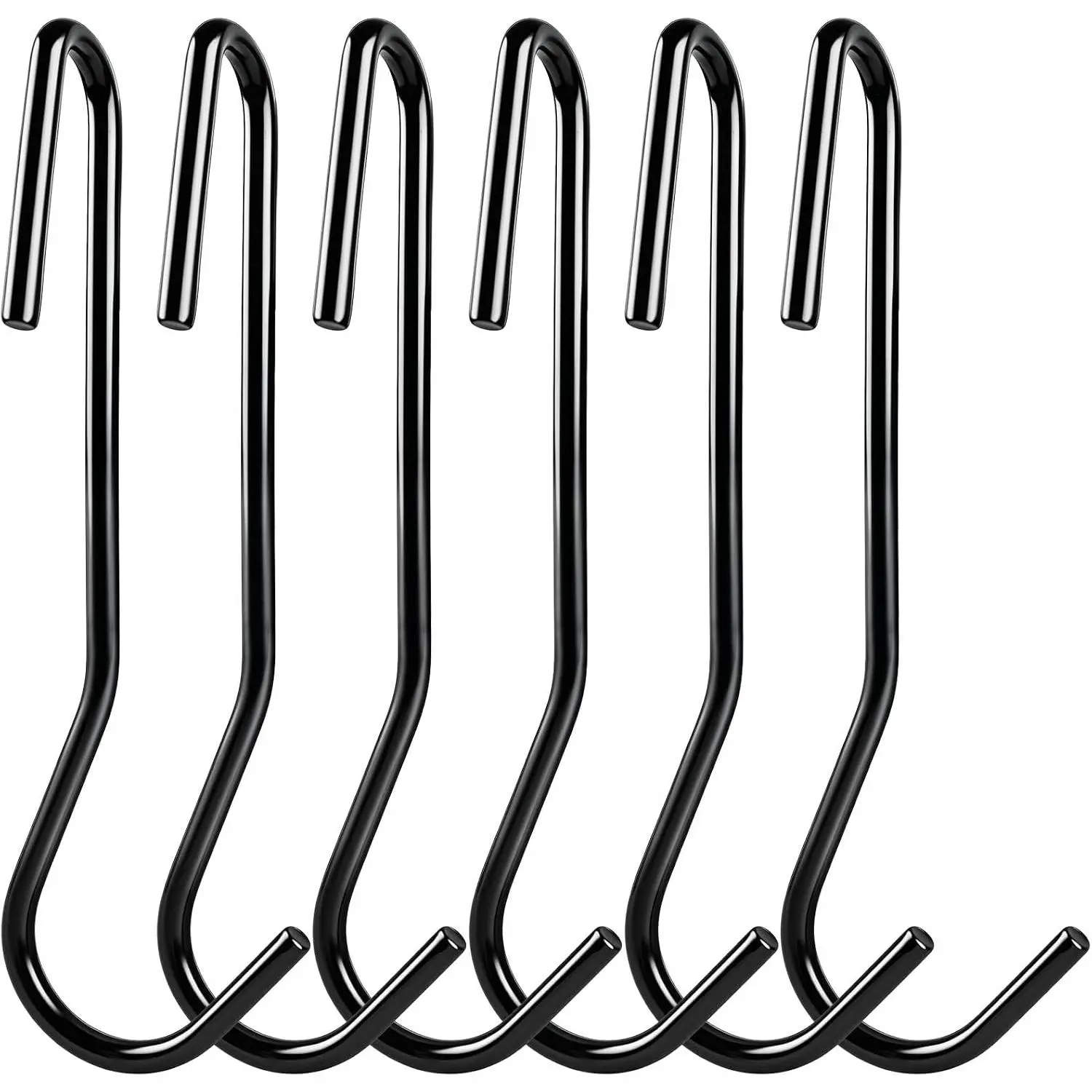 12 Pack 90  Twist Angled Hooks, Heavy Duty Black Pot Rack Hooks Pot Holder Pan Hanger S Hooks Wire Shelf Hooks for  Kitchen Utensils, Pots, Pans, Clothes, Towels,