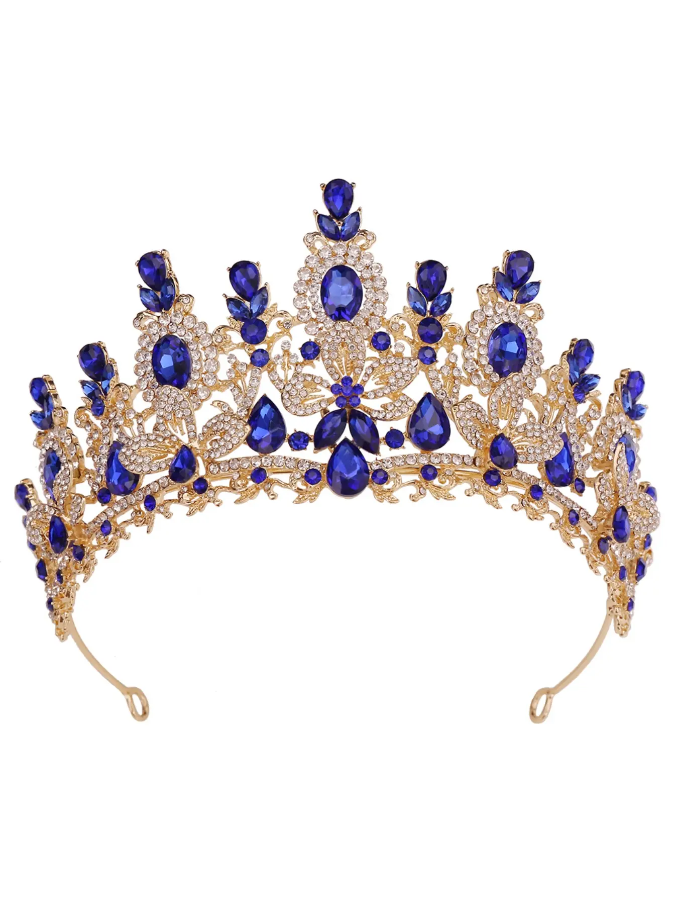 Bridal Wedding Crown Floral Crystal Rhinestone Hair Accessory New European American Tiara for Festival Bride Bridal Hair Accessories Flower Crown