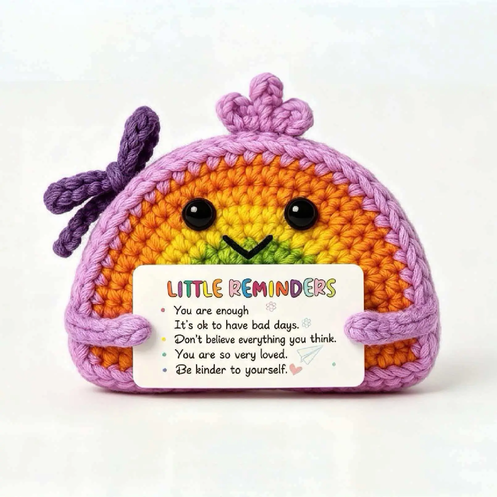 1pc A Rainbow Crochet Gift, Amigurumi Stuffed Animal, An Exquisitely Crocheted Doll Expressing Gratitude, Conveying Positive Emotions. A Perfect Gift for Colleagues, Bosses, Employees, Thoughtful Expression of Appreciation, or A Comforting Present