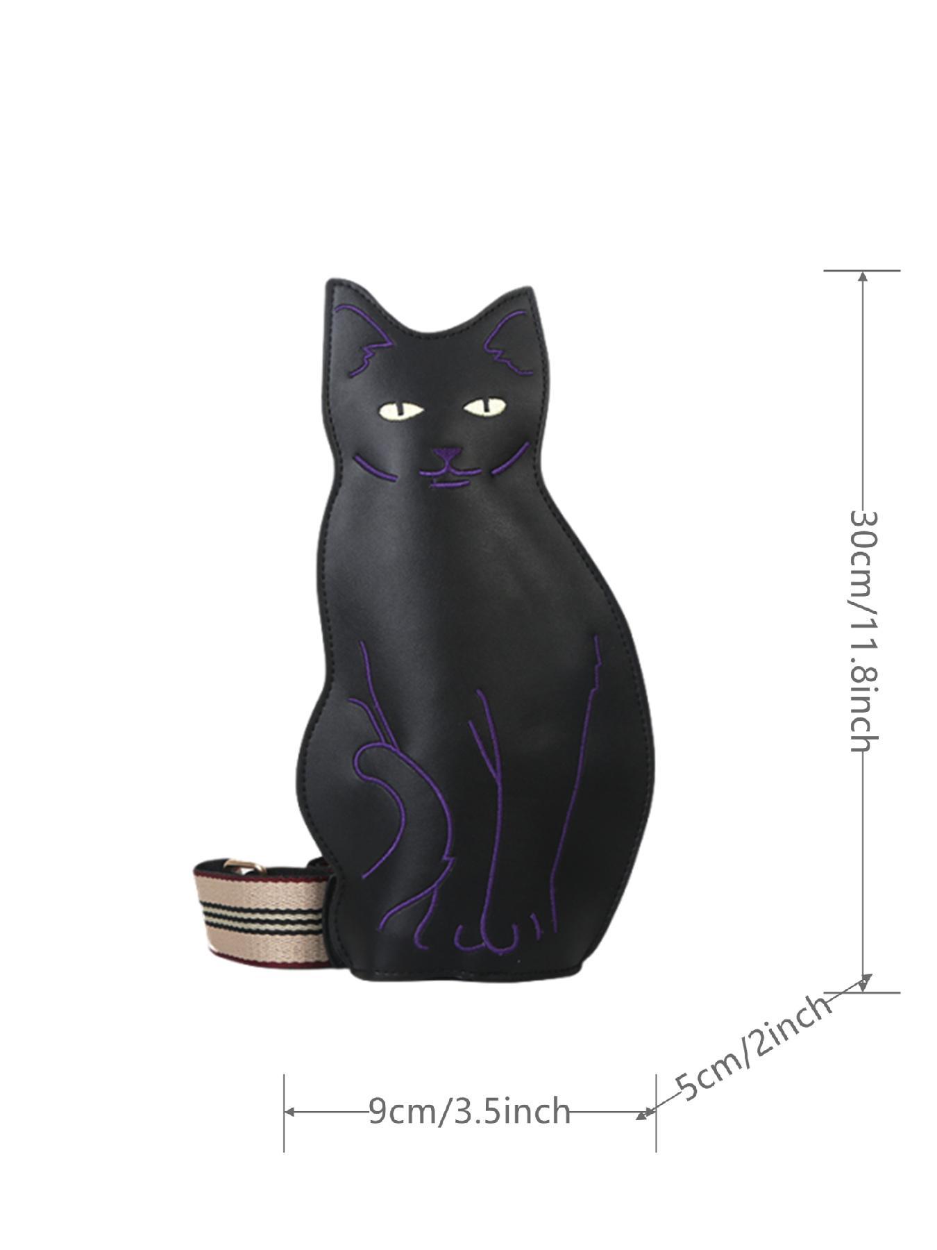Women's  Cute Cat Design Zipper Fanny Pack, Novelty Animal Design Sling Bag for Daily Used, Casual Trendy Versatile High-quality Daily Commuting Bag, Casual Waist Bag, Zipper Belt Bag, Casual Bum Bag, Fashion Waist Packs