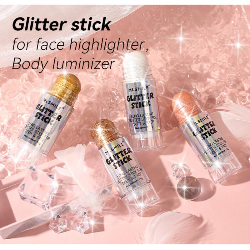 MLSMILE Glitter Stick - Multi-Use Highlighter for Face & Body, Long-Lasting Moisturizing Formula, 4 Color Options, Viral Luminous Makeup Bronzer Blend, 11g - 01# - Cosmetic MLSMILE Glitter Stick - Multi-Use Highlighter for Face & Body, Long-Lasting Moisturizing Formula, 4 Color Options, Viral Luminous Makeup Bronzer Blend, 11g - 01# - Cosmetic