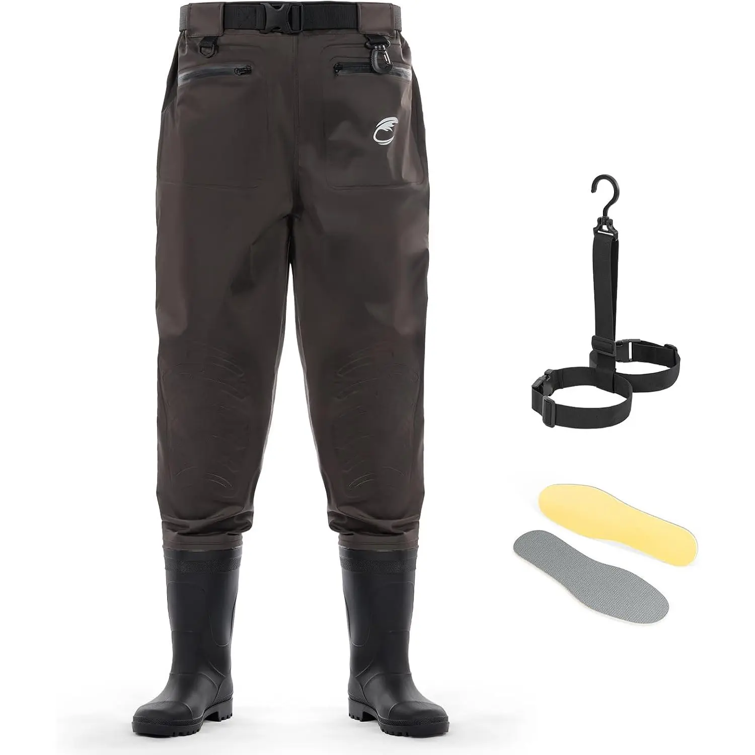 WaveWalker  Waders for Men with Boots |  , RipShield Fabric, Non-Slip Boots, Reinforced , Multiple Pockets, Breathable Vents, Wicking Insoles