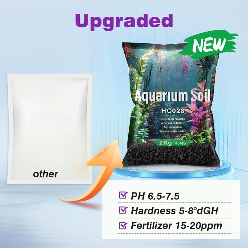 Upgraded Aquarium Soil Water Grass Mud, Ideal for Fish Tank Aquascaping Aquarium Substrate Soil for  and Shrimps, No Need to Wash (4.4 Pounds)